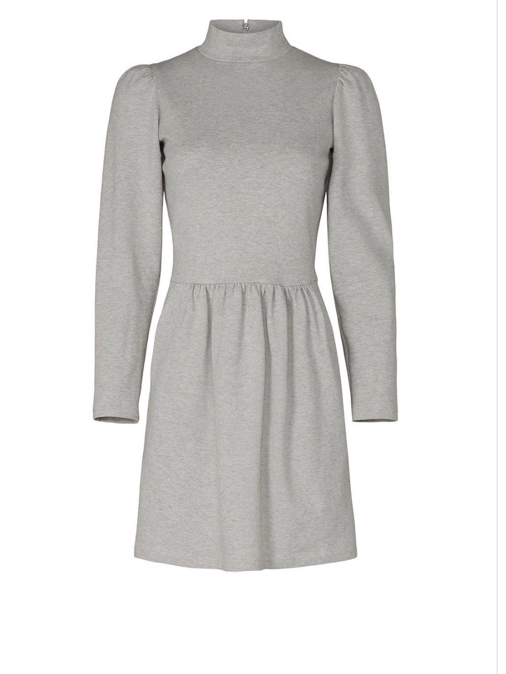 La Vie by Rebecca Taylor Long-Sleeve Mock Neck Grey Knit Dress - Picture 2 of 6